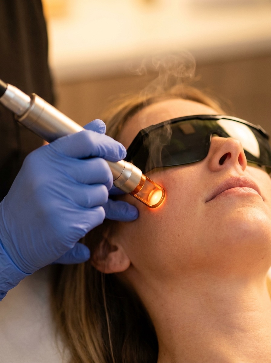 Laser skin treatment with precision targeting
